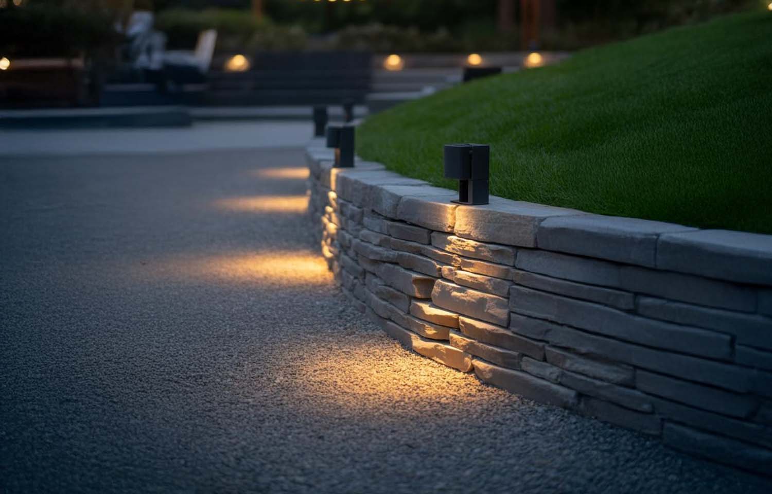 Illuminated Retaining Wall